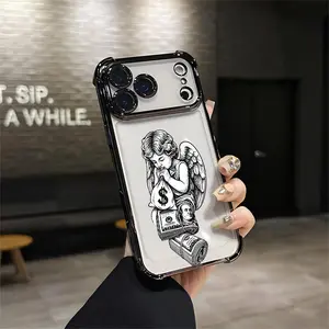 Money Bag Cherub Streetwear Cash Flow Angel  DropProof  Drippy Phone Case For IPhone 17 16 15 14 13 12 11 PRO PLUS MAX AIR Four-corner Drop-proof Transparent Casual Soft Silicone Phone Case Perfect Gift Cellphone Smartphone Q145