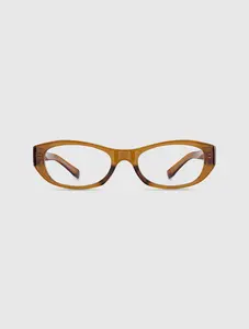 BLUE ELEPHANT RECREO Brown Crystal Glasses Blue Light Filtering Korean Unisex Eyewear