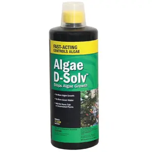Algae D-Solv Pond Algae Control, Fast-Acting EPA Registered Algaecide, Use in Fountains & Outdoor Ponds Containing Koi & Other Fish,  11,520 Gallons, 32 Ounces