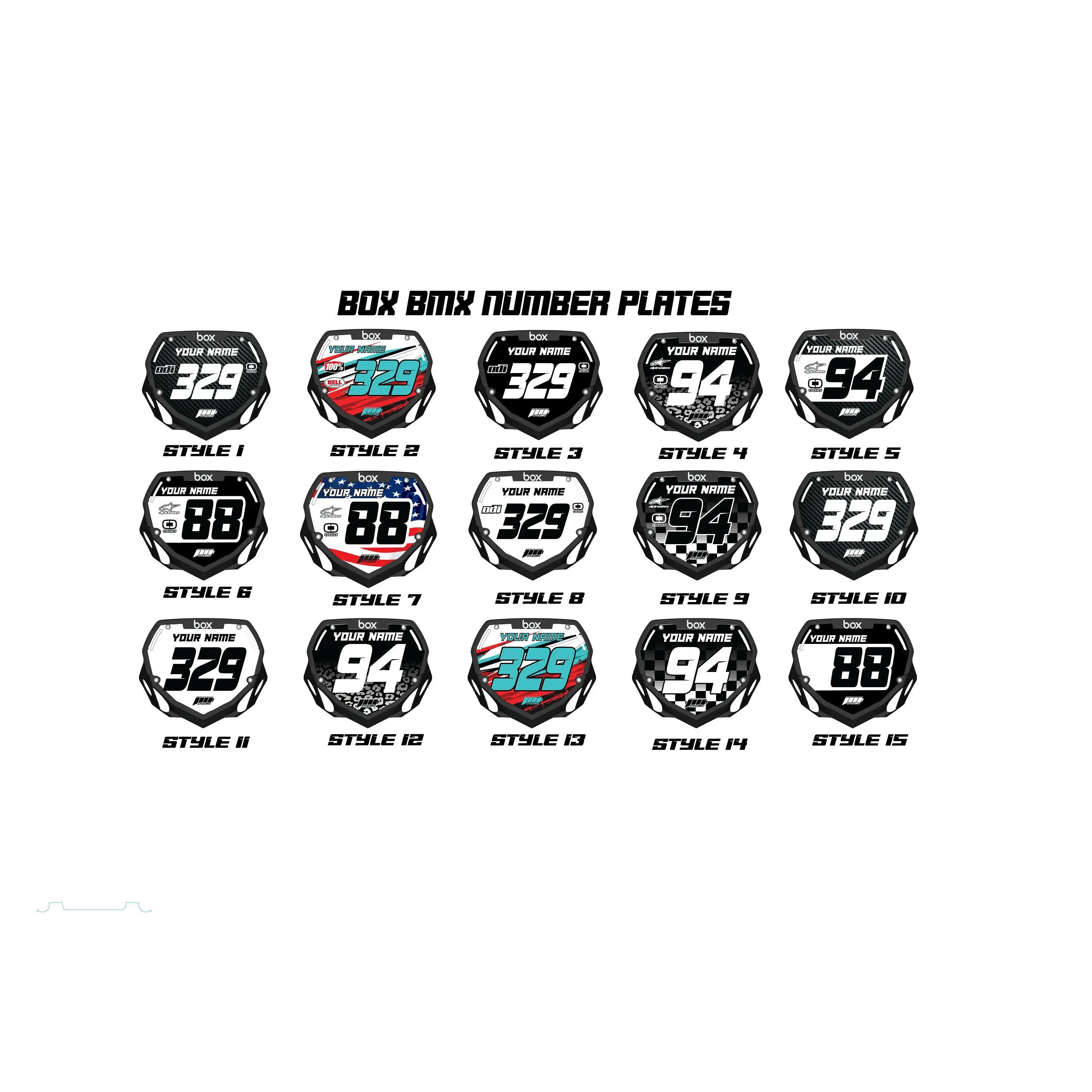 Personalized Box Two BMX Number Plate Decals