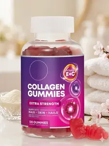 Collagen Peptides Gummies - 2500 mcg D-Biotin Per Serving - Hydrolyzed Protein Type I & III Multi Collagen Supplement with Vitamin C & Zinc - Support for Hair, Skin, Nails, Berry Flavor - 120 Gummies
