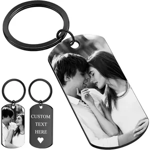 BEXOA Custom Keychain with Picture - Personalized Photo Keychain, Valentine’s Day Gift for Boyfriend Men