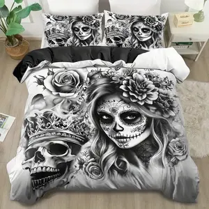 3-Piece Decorative Bedding Set with Zipper Design, Duvet Cover & 2 Pillowcases, Comfortable & Stylish Bedroom Essentials