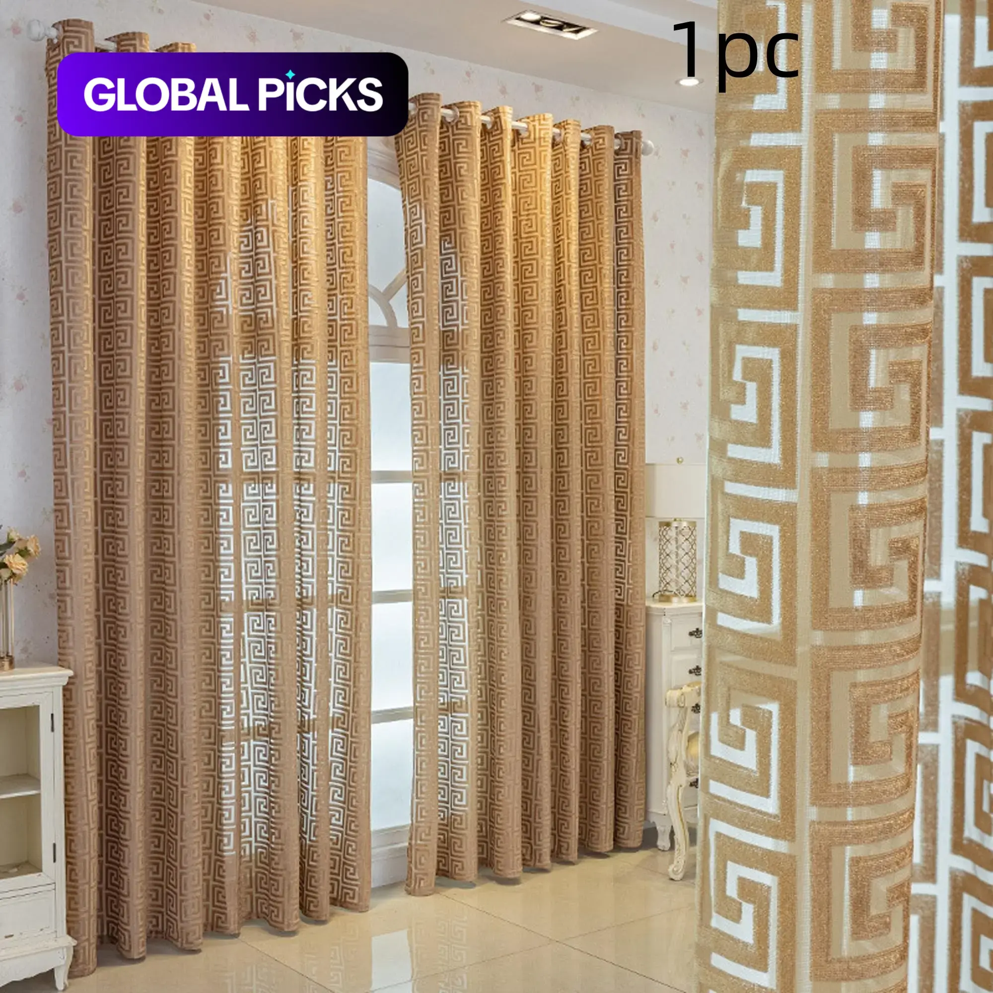 Luxury Embroidered Hollow-Out Upgraded Curtain, Window Curtain, Home Decorative Curtain, Top Ring Hanging Drapes for Bedroom and Living Room, Partition Home Decor, Minimalist Style #GLOBAL PICKS