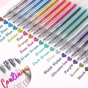 Colorful Glitter Gel Pens Set, High-Quality Ink Colored Pencils for Art Drawing Journaling & DIY Albums, Sparkling Silver Color Sand Effect, Drawing Pens Set