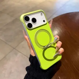 Magnetic Phone Case for iPhone 17 Pro Max 17 Pro 16 Pro Max 16 Pro 15 14 13, Magnetic Stand, Casing, Frameless Ultra Thin PC & Leather, Shockproof Protective Cover, Accessories