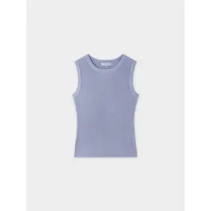 Sleeveless Ribbed Crew-Lavender