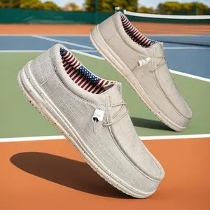 Comfy Men's Slip-On Loafers - Fashion Sneakers with Decorative Shoelaces, Breathable, Non-Slip, and Soft Insoles for Spring and Summer Comfort