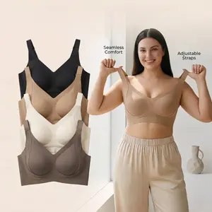 Seamless Jelly Push-Up Bralette for Women 4-Pack Wirefree Full Coverage Everyday Bra with Miracle Lift Cool T-Shirt Sleep Bra S-4XL Plus Size