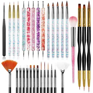32pcs Nail Art Brushes,Acrylic Nail Brush,Nail Brushes For Nail Art,Nail Art Dotting Tool Set,Nail Art Tool Set,Nail Art Liner Brush,Nail Dust Brush,Nail Drawing Pens For Beginners And Salon Home Use