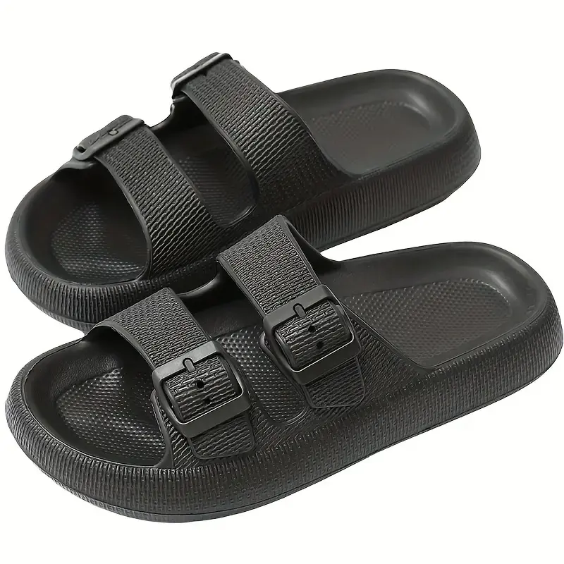 Unisex Adjustable Double-Strap Slides, Lightweight EVA Pillow Sandals with a Non-Slip Sole for Indoor and Outdoor Wear, Slide, Footwear, Indoor/Outdoor
