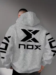 New Men's Hooded Sweatshirt Nox Print, Soft Stretch Knit Fabric, Standard Fit, Casual Daily Wear, All Season Hoodie, Fun Style Top