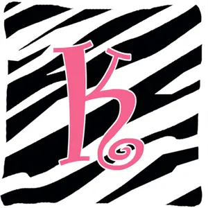 212 MAIN Square Cushion - 14x14 in Soft Padded Cushion with Custom Monogram Initial, Zebra Stripes, Fade-Resistant Polyester Fabric, Indoor/Outdoor Blush Pink Home Accent