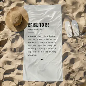 1 piece The definition of beauty and happiness for a future bride themed beach towel - Fashion Digital Print Beach Towel, 100% Polyester, suitable for Home, Travel, Gift, Machine Washable, Quick-dry and Absorbent, Great Companion for Summer Travel