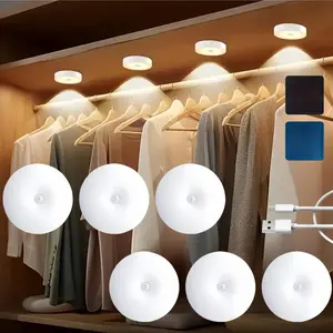 Rechargeable Motion Sensor LED Night Light, Wall Mounted LED Night Light, LED Under Cabinet Light for Closet, Stairway, Hallway, Motion Sensor Lamp