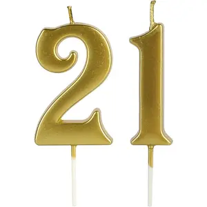 Glitter Number Cake Candles - 1,2,12,21 Digits with Box, Festive Party Anniversary Cake Decorations for Kids & Adults (Home & Party Supplies)