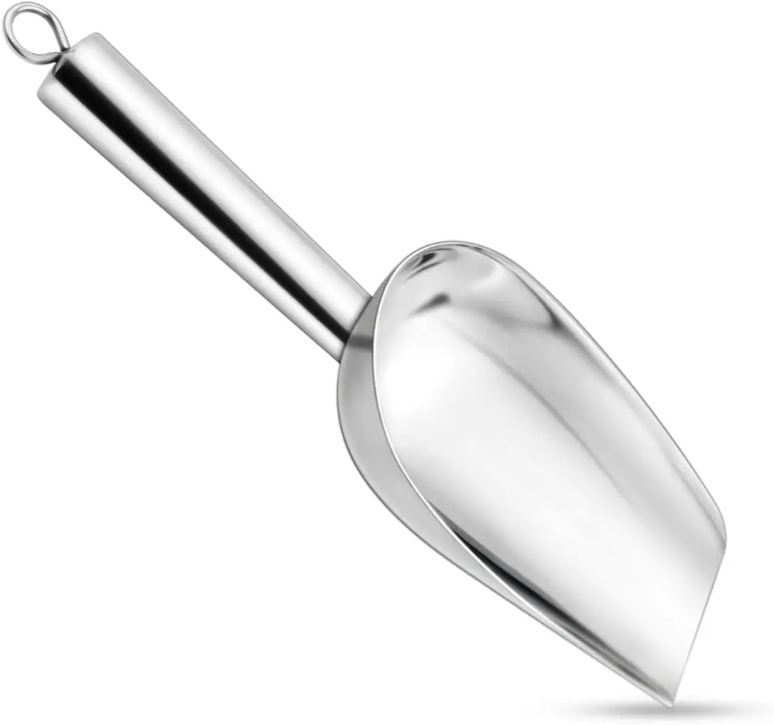 Stainless Steel Ice Scoop Metal Scoop for Candy  Flour Coffee Beans Sugar Kitchen Ice Scooper for Ice Maker Dishwasher Safe Small  Scoops for Bar Party Wedding Utility Scoops ()