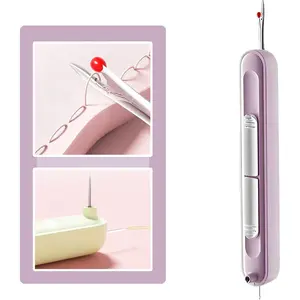 Upgraded 2 in 1 Automatic Needle Threaders Seam Ripper,Quilting Supplies Sewing Kit,Quick Sewing Machine Loop Needle Threaders (1PCSPurple)