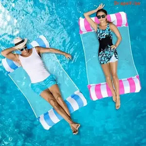 Dual Tube Inflatable Floating Raft Foldable Multifunctional Water Hammock Lounge Suitable For Kids And Adults Water Activities