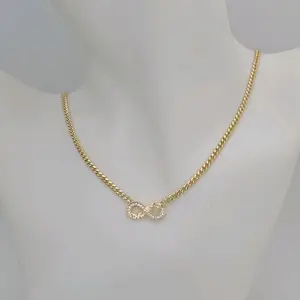 Cadena 344 Infinito Gold Chain Necklace with Infinity Pendant for Women's Elegant Jewelry