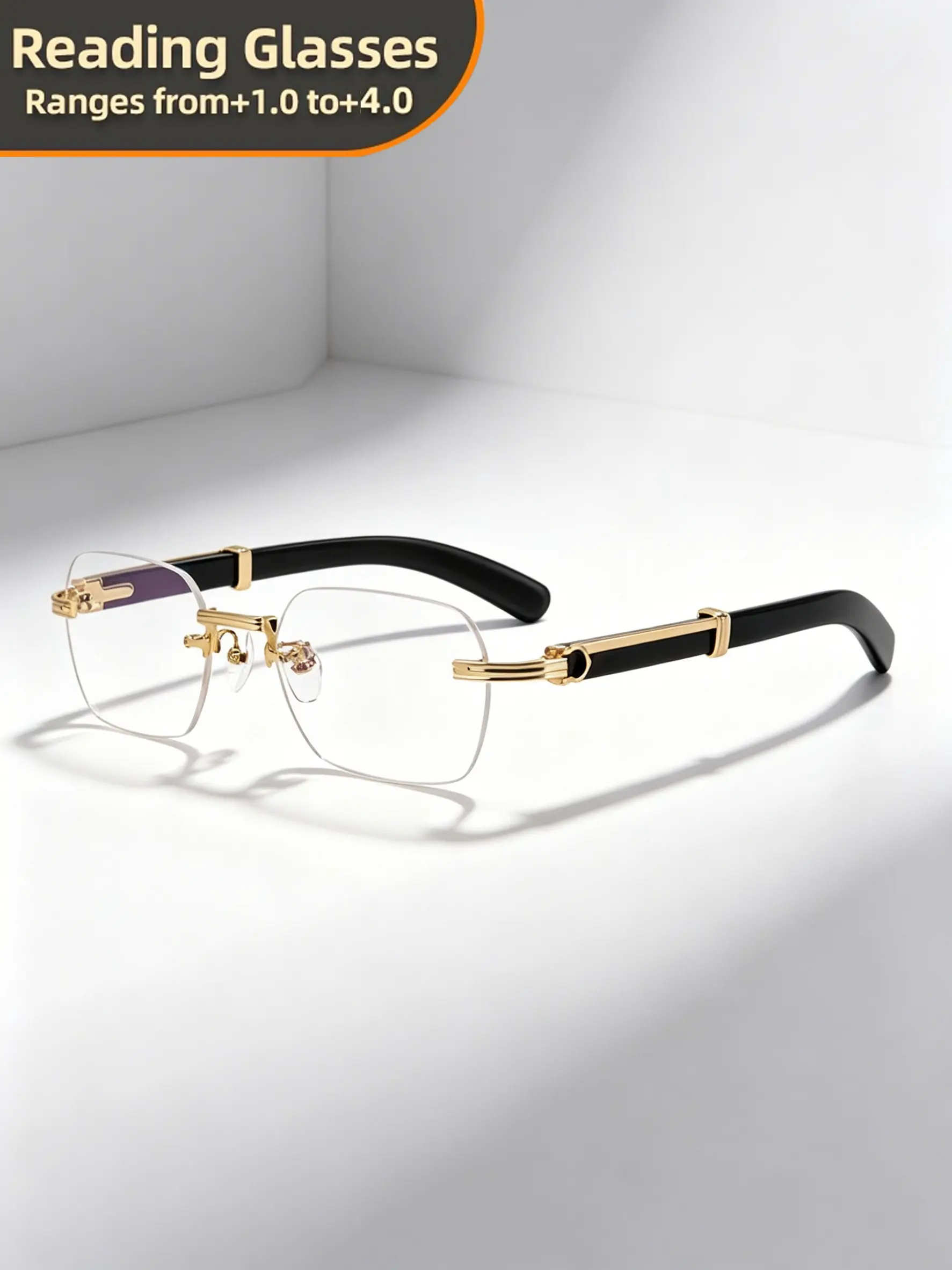 Reading Glasses with Metal Hinge, Durable - Minimalist Color Block Design, Clear Fashion Reading Sunglasses Presbyopic Eyewear +1.0 to +4.0, Lightweight Durable Glasses, Reading Eyeglasses, High Quality Eyewear
