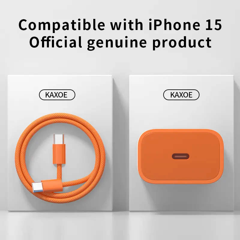 KAXOE official genuine product, 45W fast charging, compatible with iPhone 15 Pro Max charger, iPhone 15 charging cable, new iPhone 15 charger, PD fast charging, 30W portable power adapter