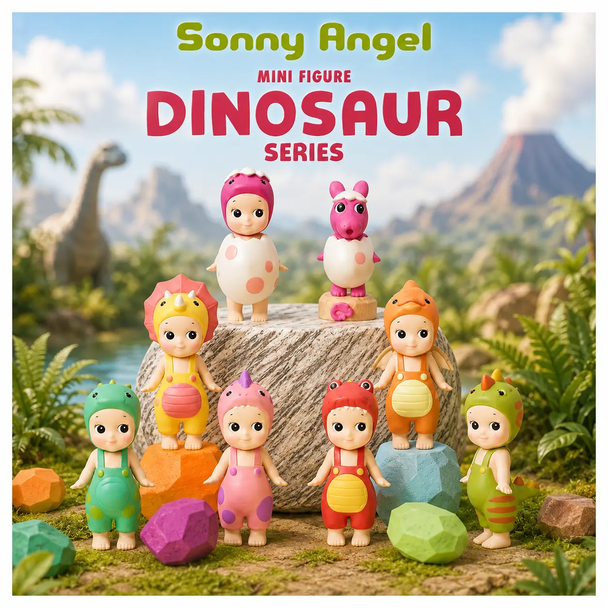 Sonny Angel Dinosaur All Series Hippers Mini Figure - Dreaming Series Kawaii Sealed Blind Box, Collectible Figurine for Decor (Collectibles & Entertainment Category)