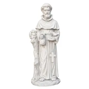 Direct Wicker GS-24938F-AN 31.1' Tall Magnesium Oxide Statue St. Francis of Assisi Garden Spiritual Dcor