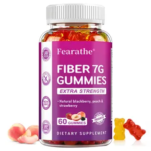 Fearathe Sugar Free Fiber Gummies 7G - Plant Based Prebiotic Supplement for Digestive Health & Regularity - 60 Count