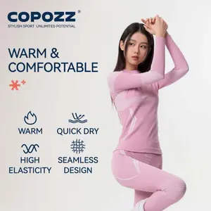 COPOZZ Men Women Ski Thermal Underwear Sets Quick Dry Functional Compression Tracksuit Tight Snowboarding Tops and Pants Adult