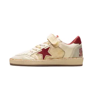 BALL STAR WITH STRAP NAPPA AND PVC UPPER SUEDE STAR SPUR AND HEEL "WHITE ICE RED PVC"