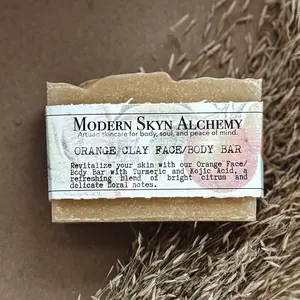 Orange Clay Face and Body Bar with Turmeric and Kojic Acid