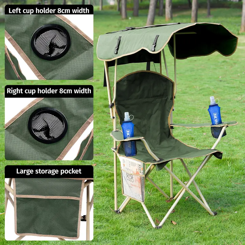 ShadeMate dual cup holders and large storage pocket