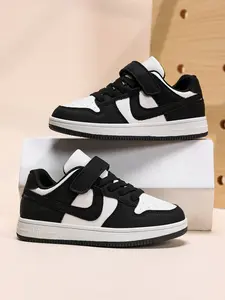 Sports Shoes for Boys and Girls, Velcro & Lace-Up Design, Comfortable Casual Shoes for Daily Wear, All-Season Outdoor Activities