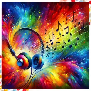 5D DIY Diamond Arts Colorful Painting Kit, Headphone Pattern Diamond Arts Colorful Painting Kit, DIY Decorative Art Picture for Beginner