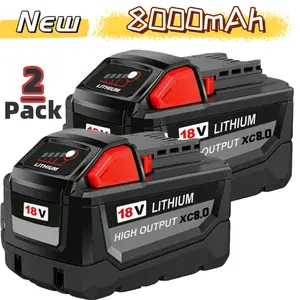 NEW 2 PACK For Milwaukee  M18 48-11-1880 8.0 AH Battery 18V High quality