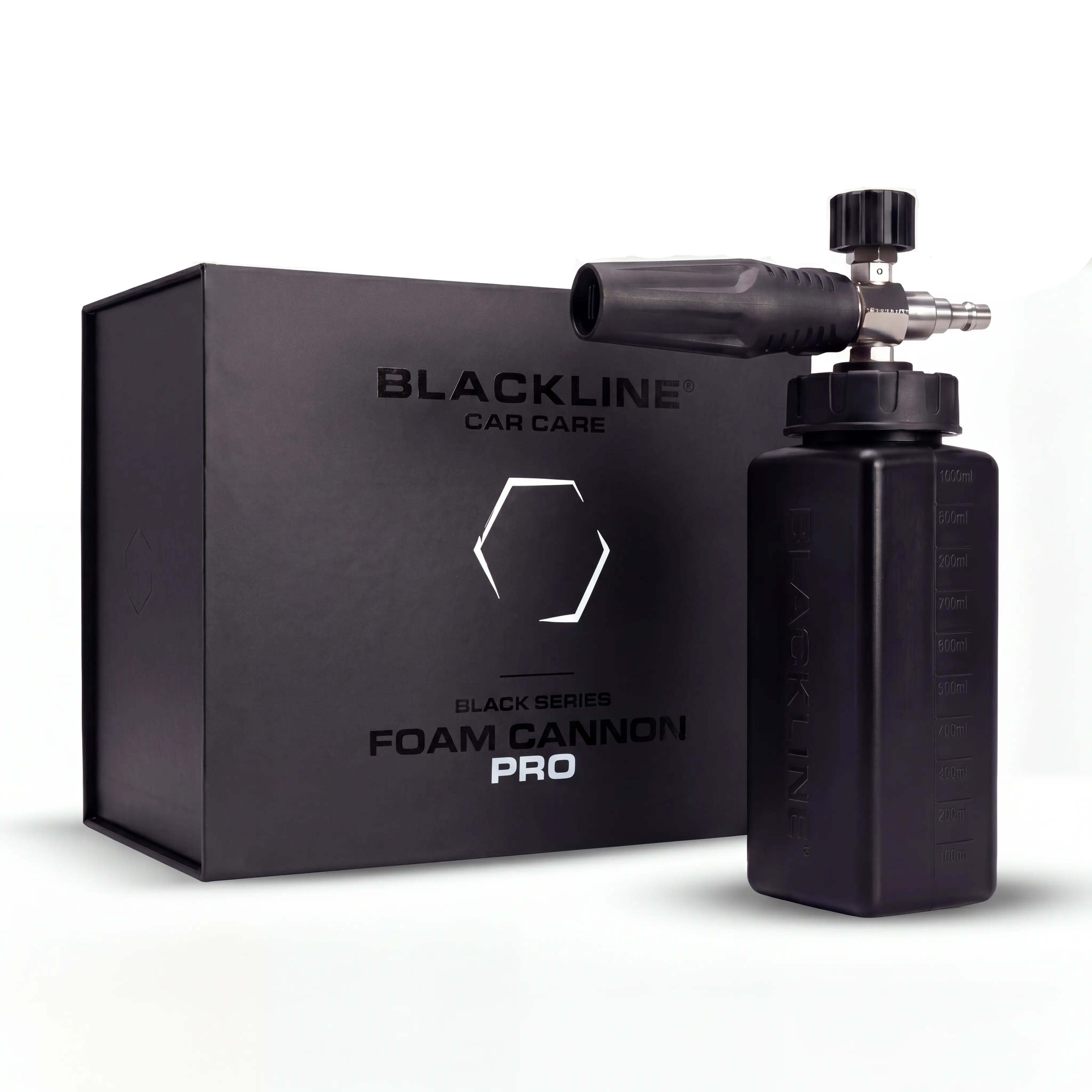 BLACKLINE Foam Cannon Pro – High-Performance Foam Cannon with 1000ml Capacity, Thick Shaving Cream-Like Foam, and 1/4" Quick Connect