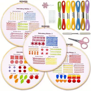 1 Set Classic Embroidery Stitches Practice Kit,Embroidery Kit for Beginners with Stamped Embroidery Patterns,Hand Embroidery Kit for Adults,Stitches Kit