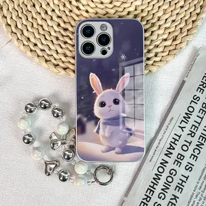 Tempered Glass Bracelet phone cases Designed for iPhone 11 12 13 14 15 Plus 16 Pro Max Soft TPU Creative All-around Durable cover Protector Protection