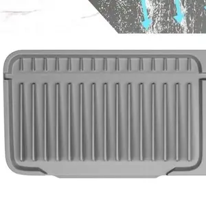 Silicone Sink Splash Guard 24" x 5.5" Non-Slip Faucet Mat with Fast Drainage & Drip Catcher for Kitchen Sink