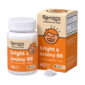 Renzo's Vitamins Bright & Brainy B6 for Kids - 60 Melty Tabs