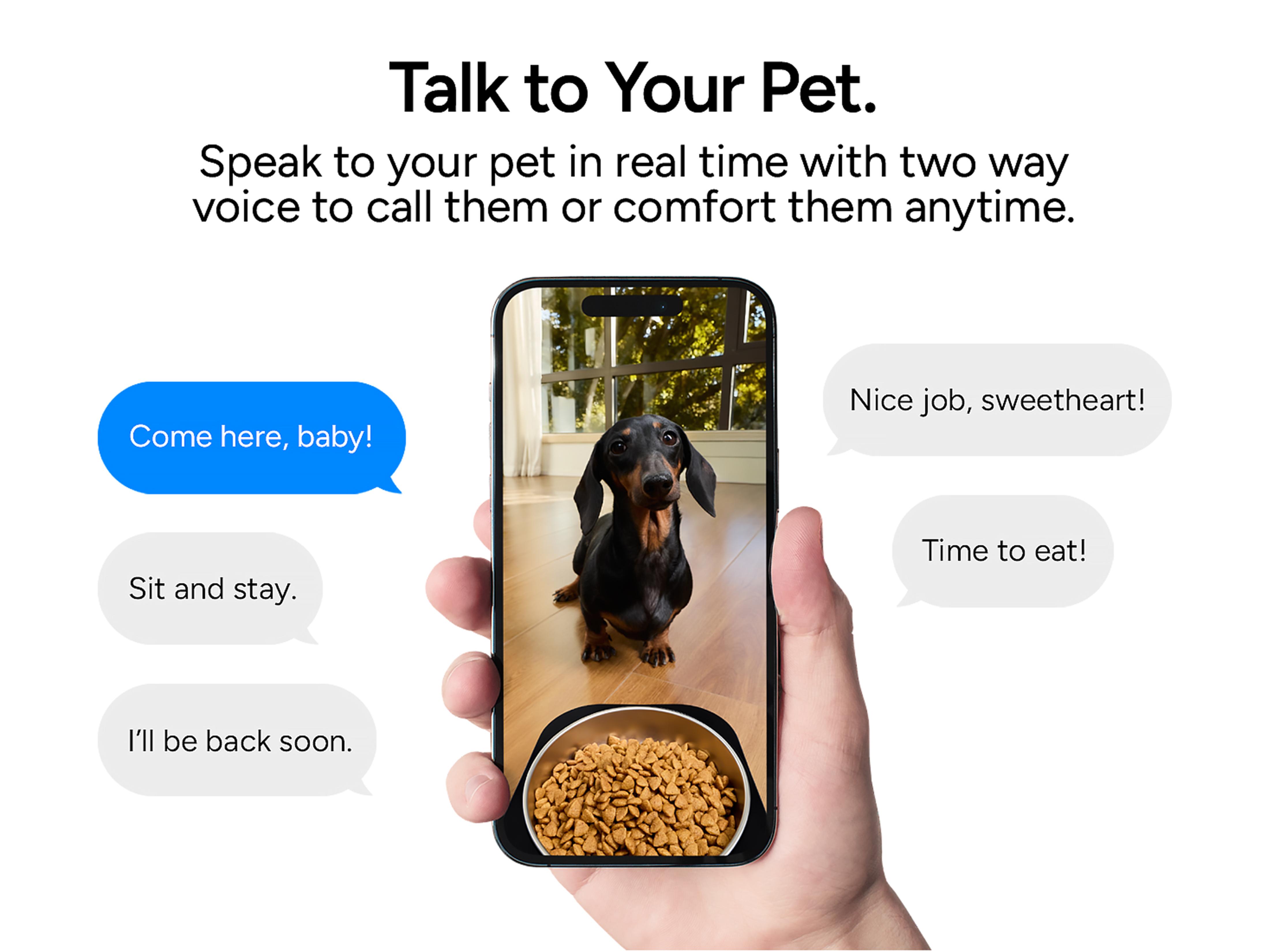 Automatic Cat Feeder with Camera: 6L Automatic Dog Feeder with 2-Way Audio Night Vision Dual Power Supply App Control 2.4G WiFi, Timed Auto Cat Food Dispenser with Stainless Steel Bowl(White）