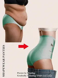 Women's High-Waisted Seamless Shapewear Panties, Waist Trainer, Abdominal Cross Design, Tummy Control, Butt Lifting, Triangle Shorts, Underwear