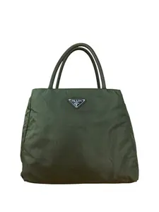 Pre-owned nylon Tote Bags Prada Dark Green Tessuto Tote Bag