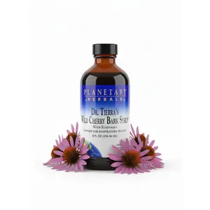 Dr Tierra's Wild Cherry Bark Syrup Planetary Herbals 8 oz Liquid Supports Clear Breathing Promotes Lung & Immune Function Soothes Throat & Respiratory Passages