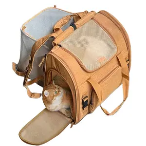 Portable and Expandable Pet Backpack for Cats and Small Dogs, Suitable for Car Travel and Outdoor Use