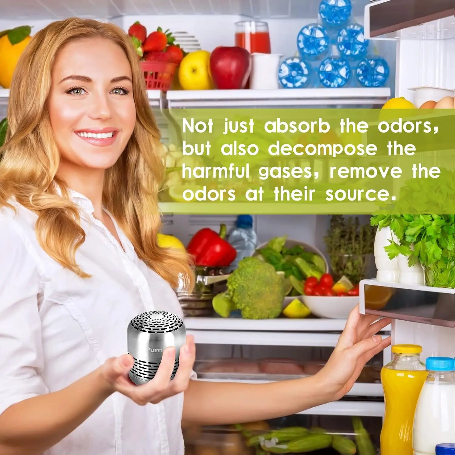 Purriko Refrigerator Deodorizer with CH-Cut Catalytic Technology Lasts 10 Years Eco-Friendly Odor Eliminator More Effective Than Baking Soda Bamboo Air Purifying Bags