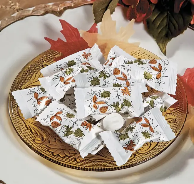 14 oz. Fall Leaves Wrapped Classic Buttermints - 108 Pc