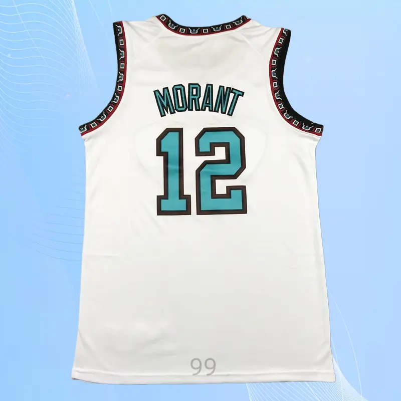 Ja Men's Sleeveless stitched Basketball Jersey White