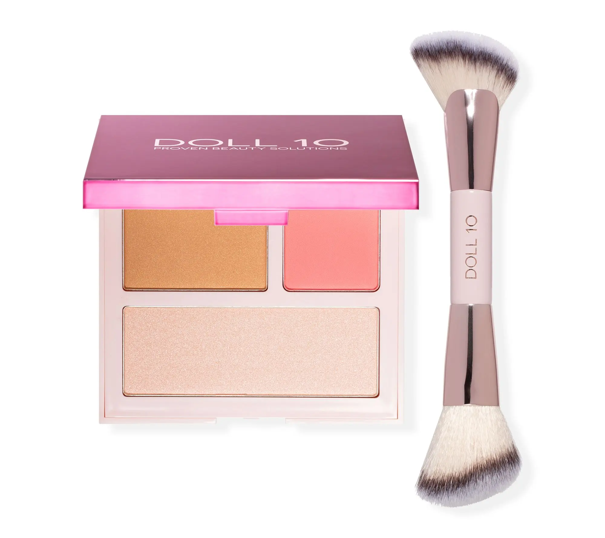 Doll 10 Blush Highlight & Bronzing Face Palette with Brush Doll 10 Blush Highlight & Bronzing Face Palette with Brush